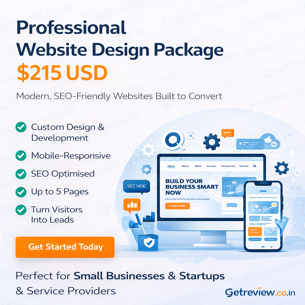Website Design Package – $215 USD
